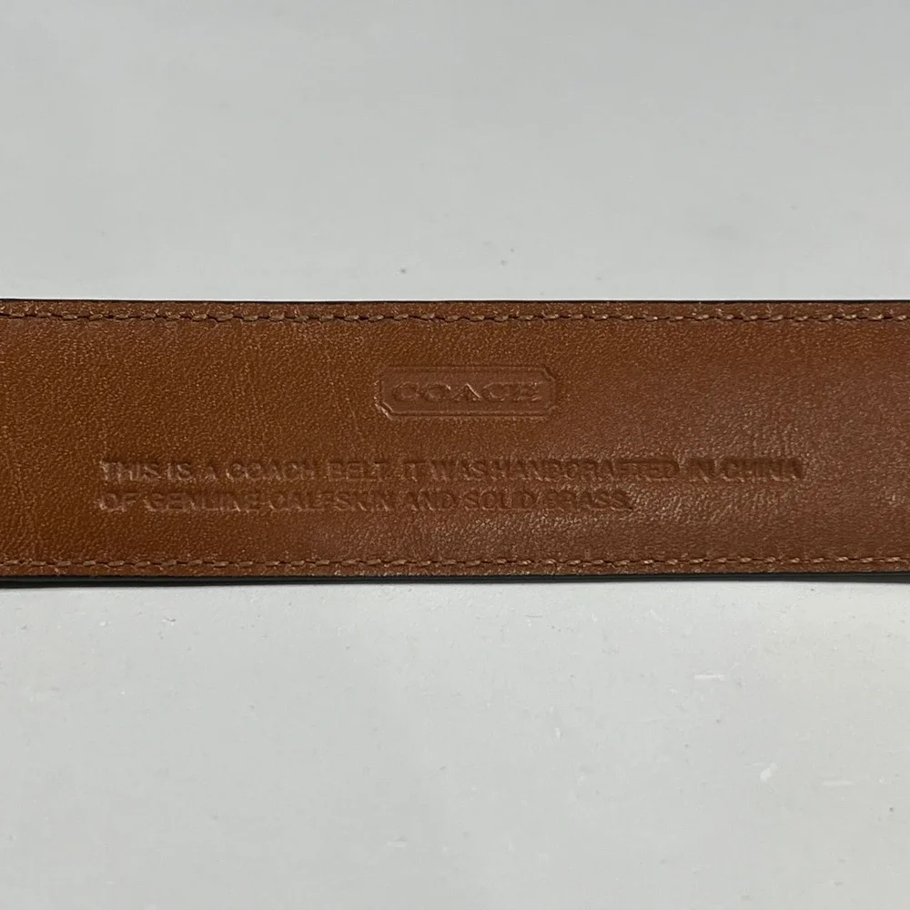 Coach Mens Black Calfskin Leather Dress Belt 36 Old Money Quiet Luxury Career